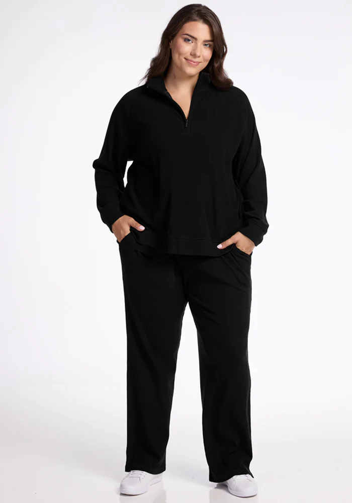 Luca Ribbed Pants - Black - Image 11