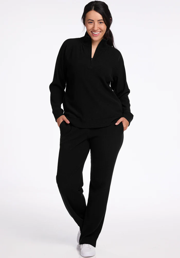 Luca Ribbed Pants - Black - Image 5