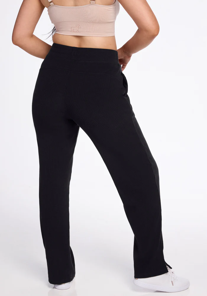 Luca Ribbed Pants - Black - Image 7