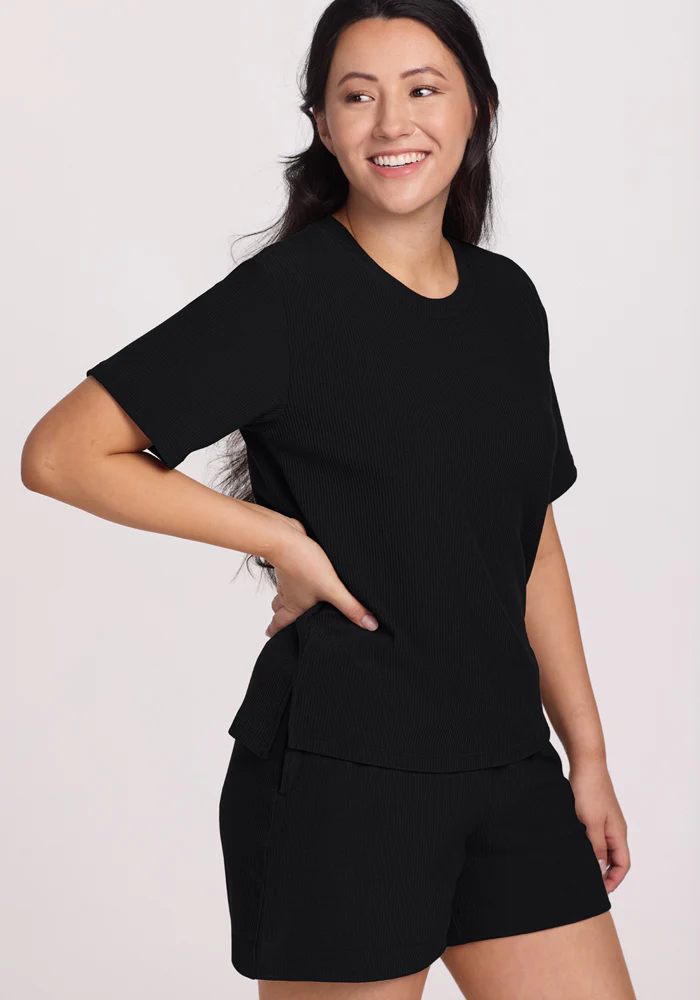 Maisey Ribbed Shorts - Black - Image 5