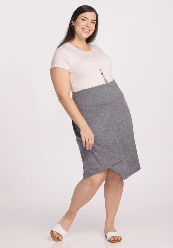 Marilyn Flowy Midi Skirt - Graphite Heather - Image 13