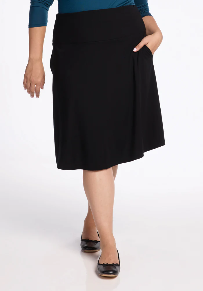 Marilyn Flowy Midi Skirt - Black - Image 12