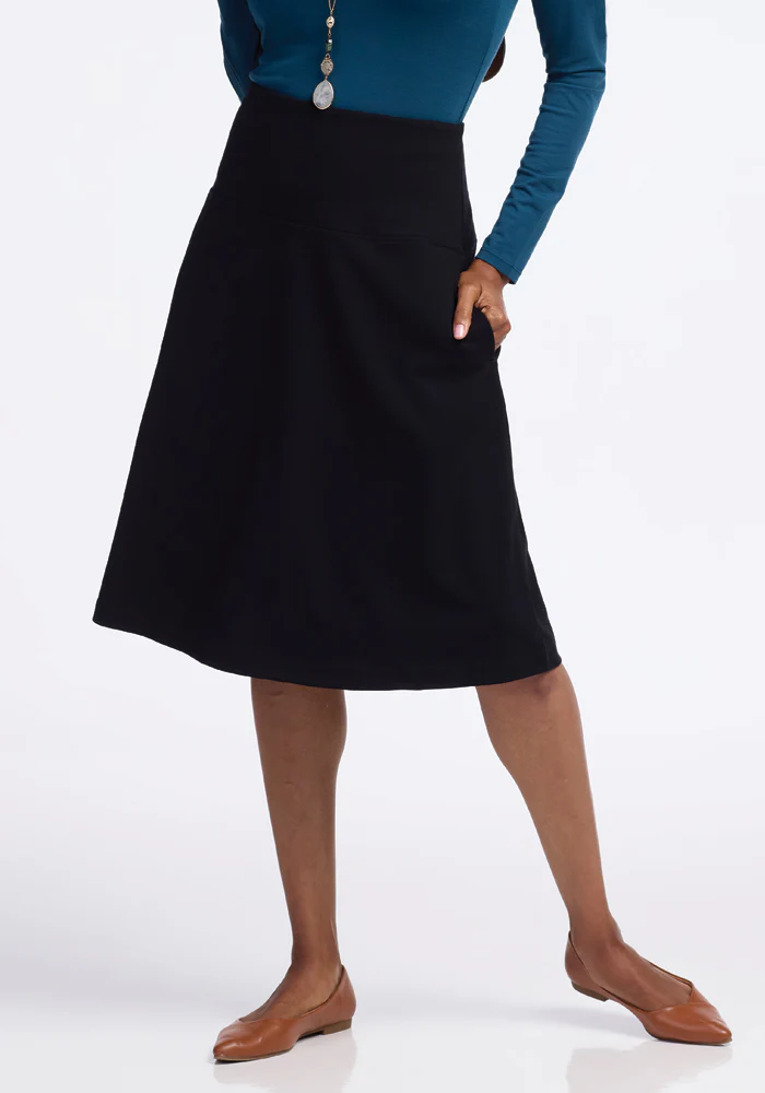 Marilyn Flowy Midi Skirt - Black - Image 14