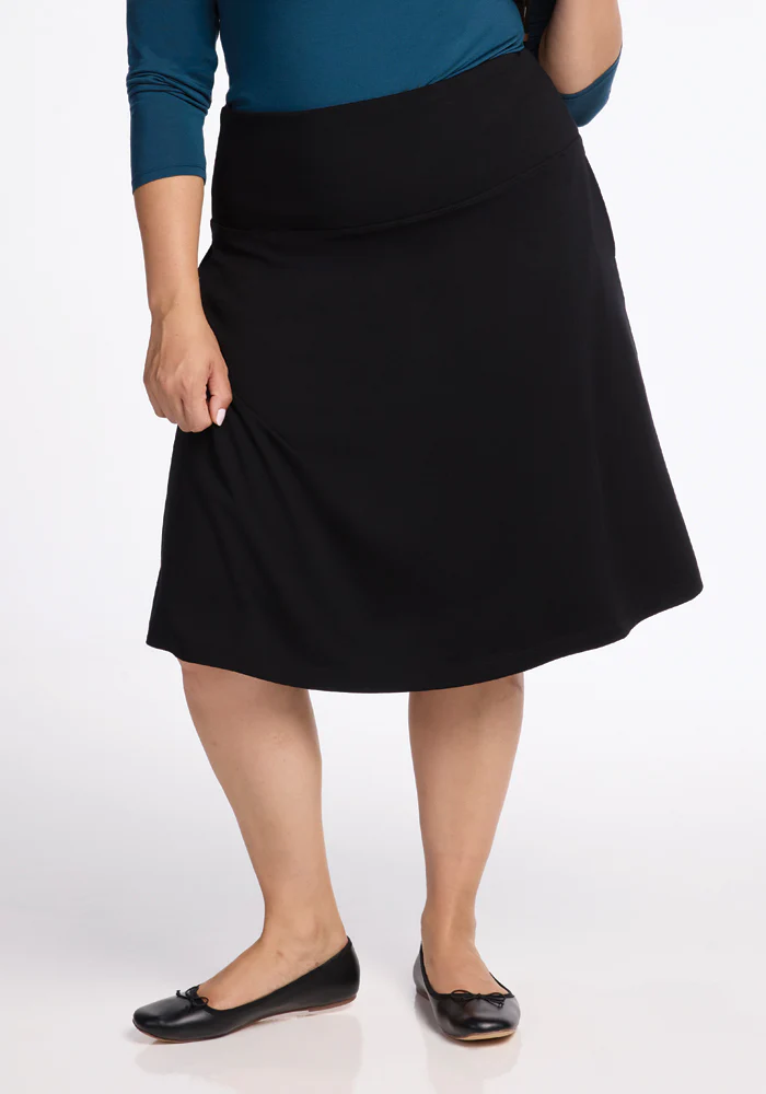 Marilyn Flowy Midi Skirt - Black - Image 7