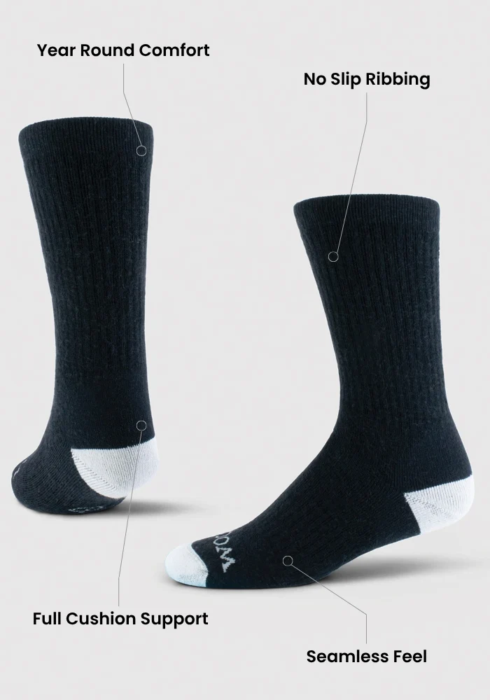 Mens Core Crew Socks - Grey - Image 2