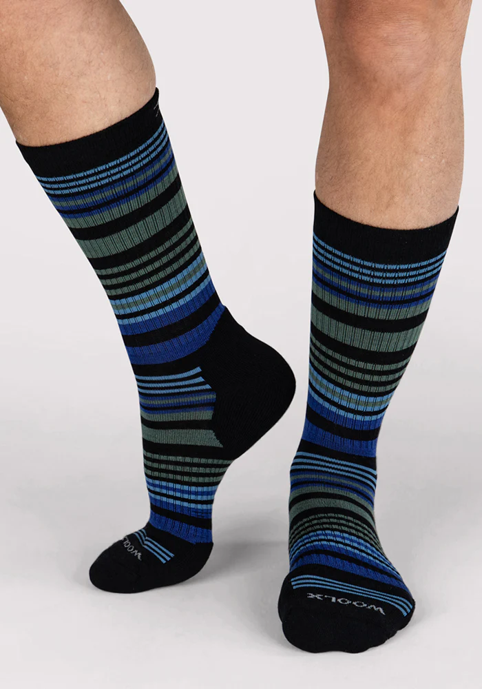 Mens Everyday Crew Socks - Black Stripe - Image 3
