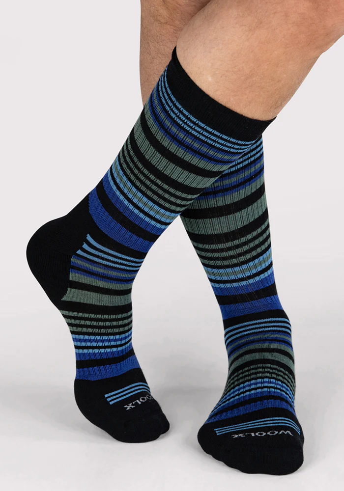 Mens Everyday Crew Socks - Black Stripe - Image 4