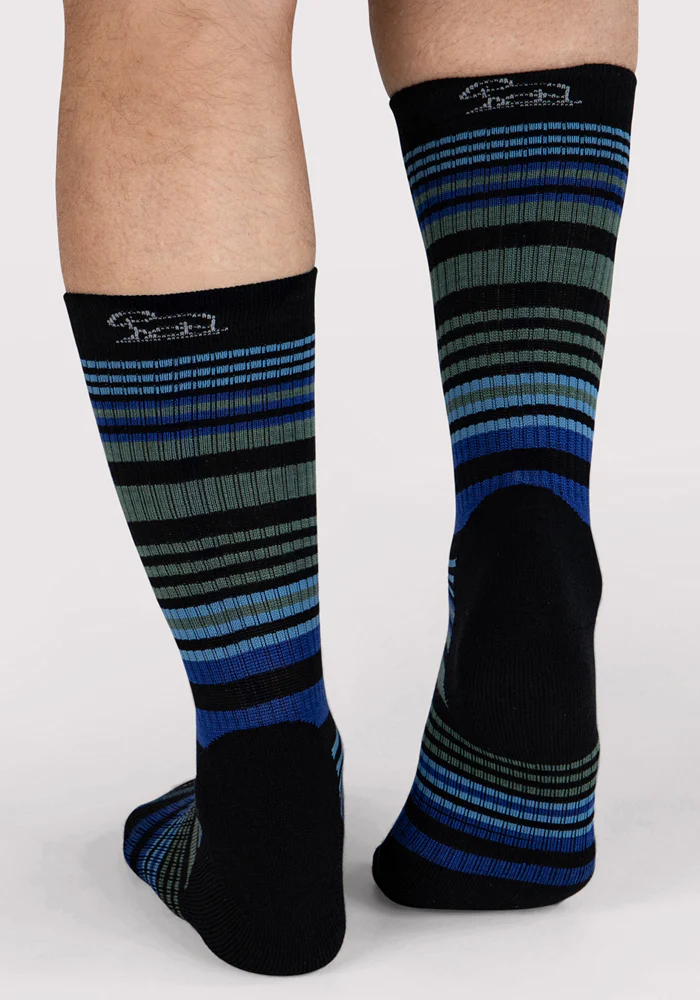 Mens Everyday Crew Socks - Black Stripe - Image 5