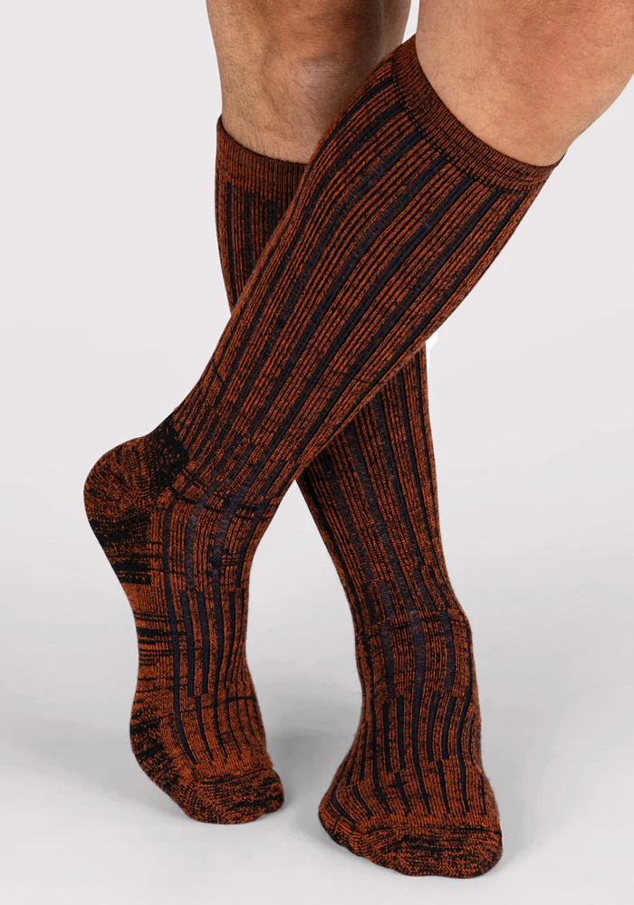Mens Joey Mid Calf Socks - Cinnamon Spice - Image 5