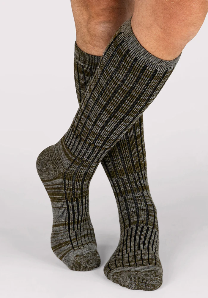 Mens Joey Mid Calf Socks - Dark Forest Marled - Image 3