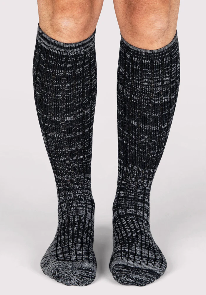 Mens Joey Mid Calf Socks - Dark Navy Marled - Image 5