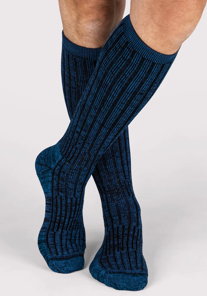 Mens Joey Mid Calf Socks - Steel Blue - Image 5