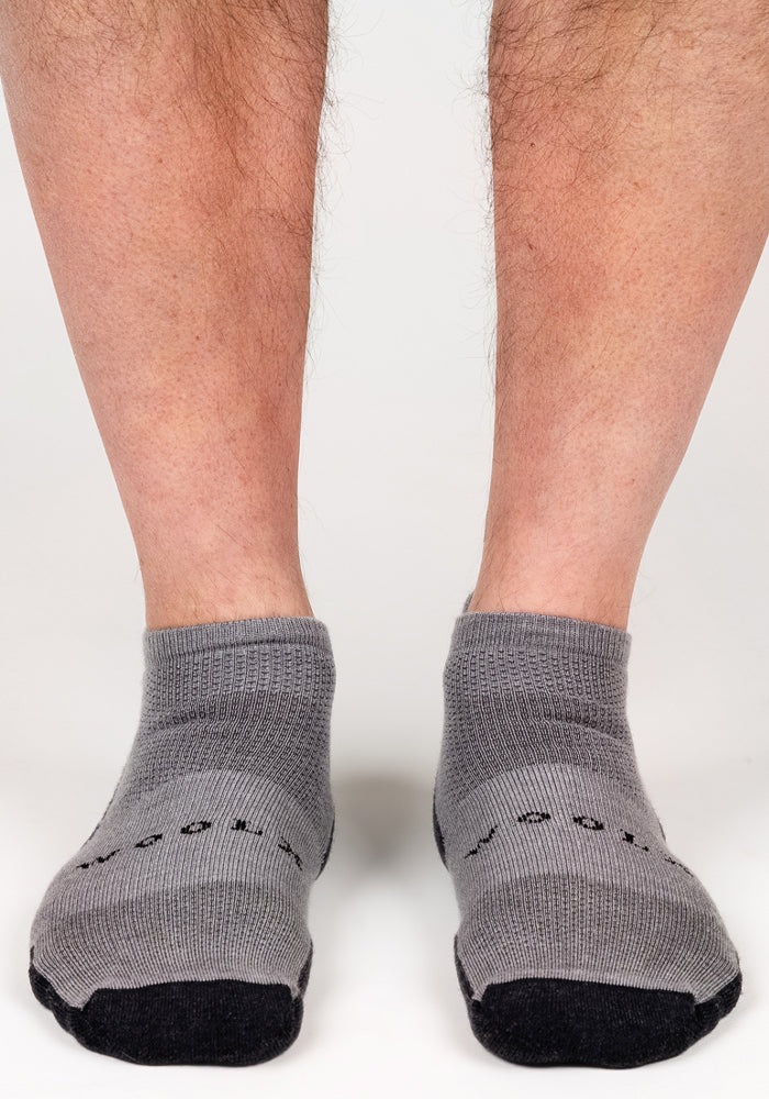 Mens Rowan No Show Socks - Pebble - Image 2
