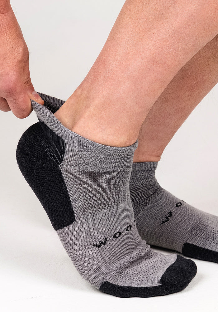 Mens Rowan No Show Socks - Pebble - Image 5