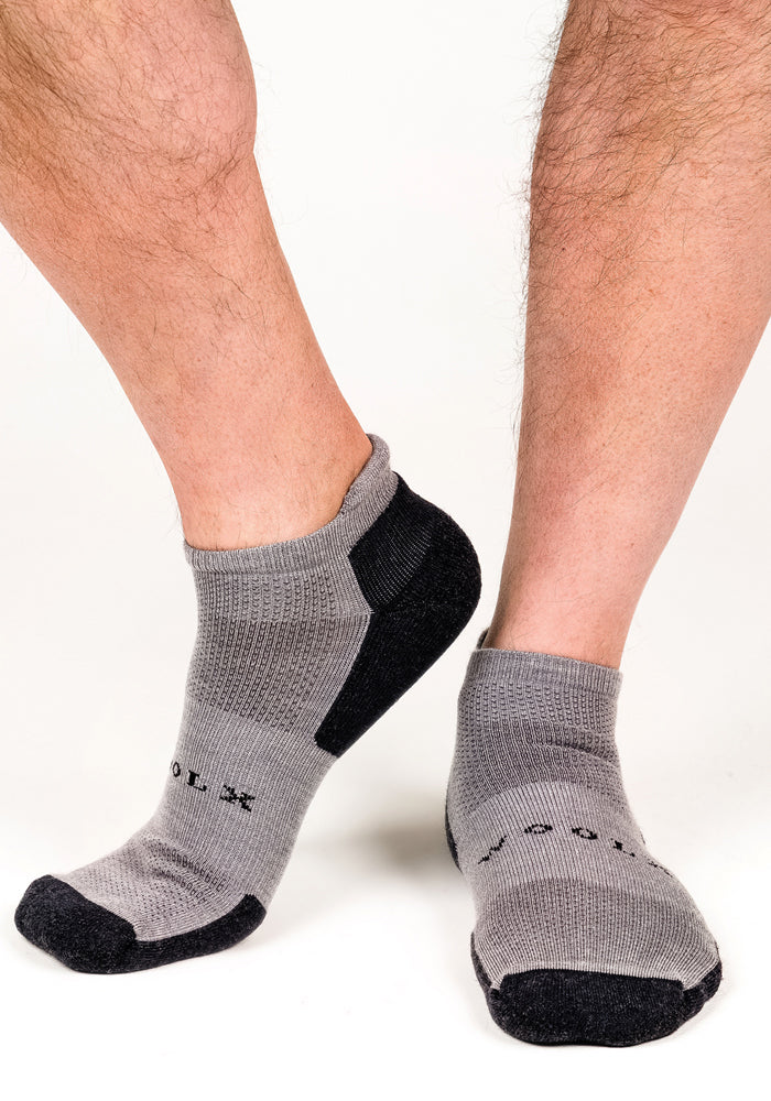 Mens Rowan No Show Socks - Pebble - Image 8