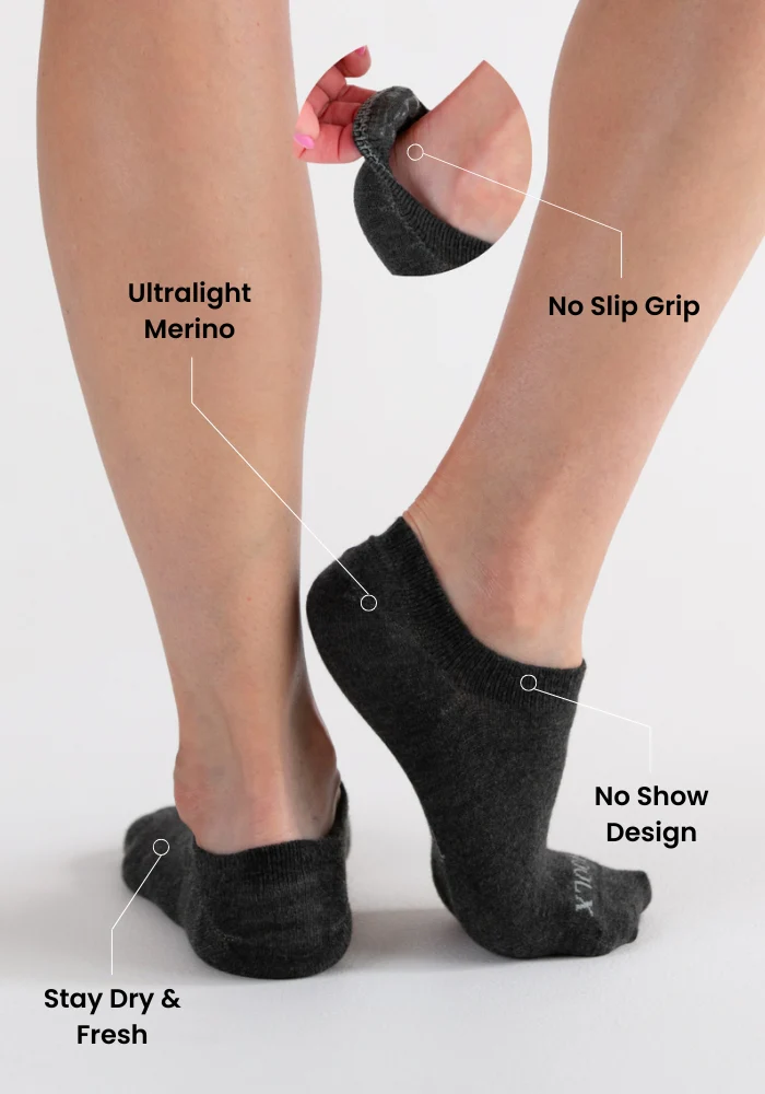 Womens Daisy Ped Socks - Dark Grey Charcoal - Image 8