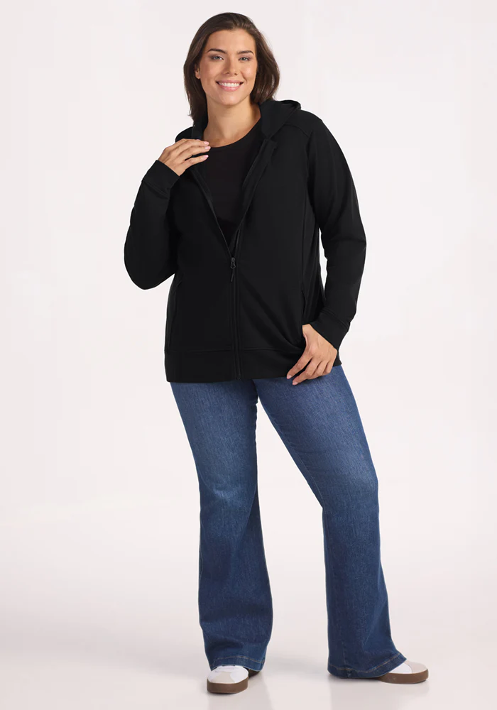 Darby Zip Up Hoodie - Black - Image 6