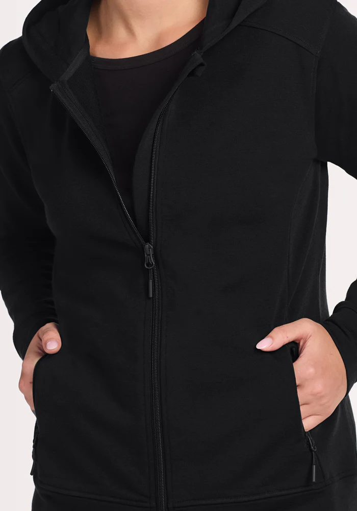 Darby Zip Up Hoodie - Black - Image 9