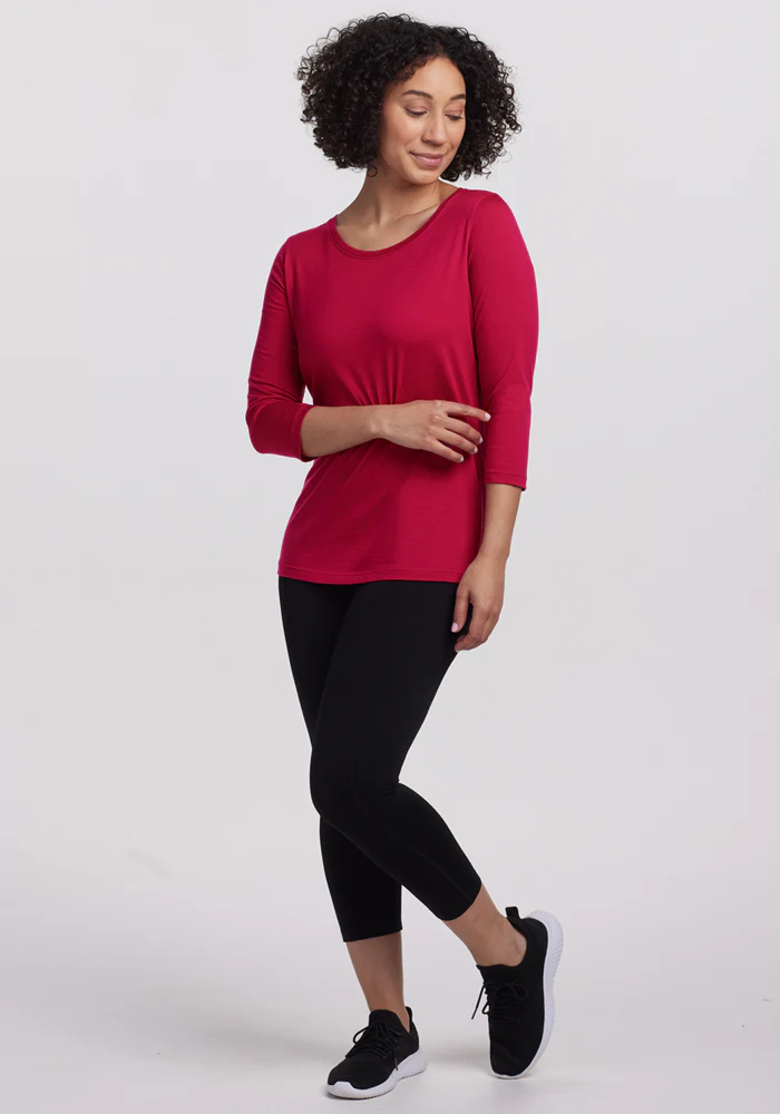 Jenny 3/4 Sleeve Crew Neck - Poppy Spark - Image 4