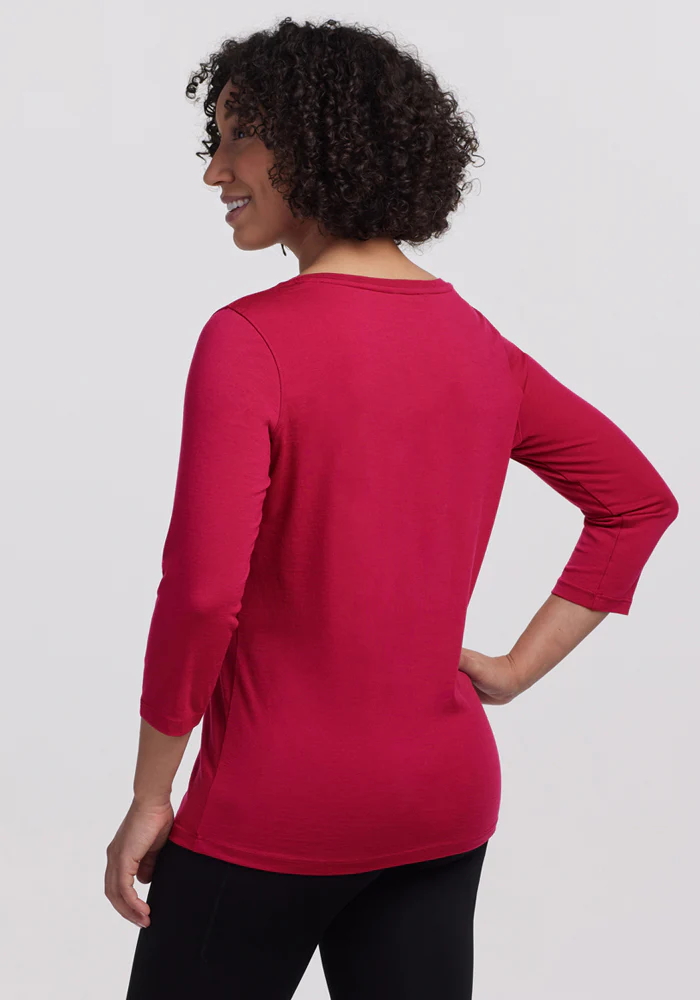 Jenny 3/4 Sleeve Crew Neck - Poppy Spark - Image 5