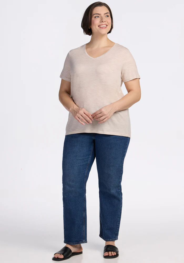 Junie V Neck - Cream Heather - Image 11