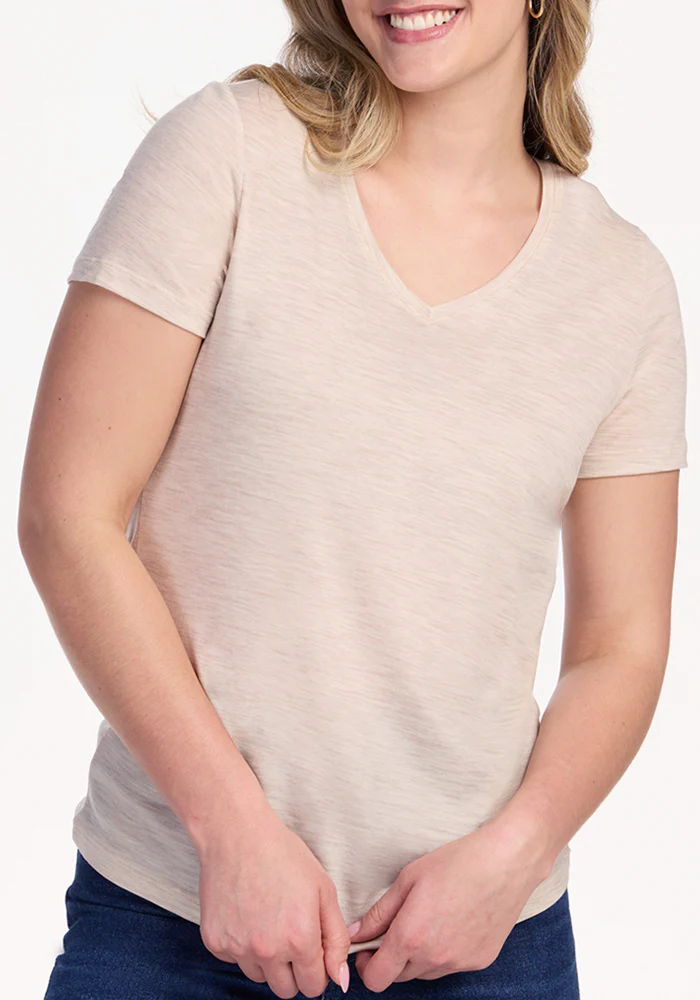 Junie V Neck - Cream Heather - Image 4