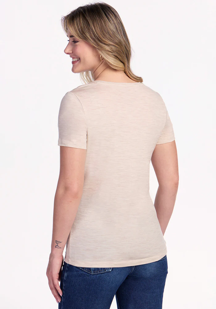 Junie V Neck - Cream Heather - Image 6