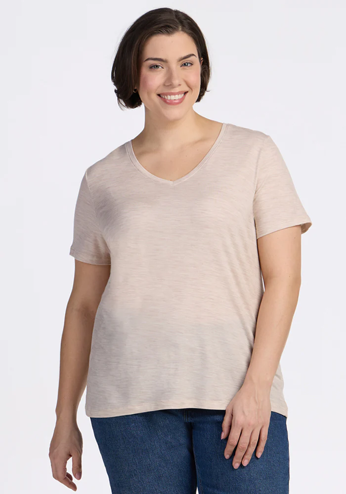 Junie V Neck - Cream Heather - Image 7