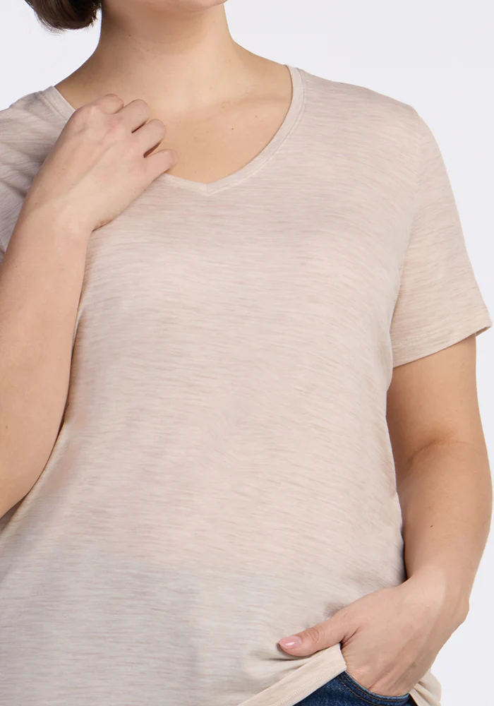 Junie V Neck - Cream Heather - Image 8