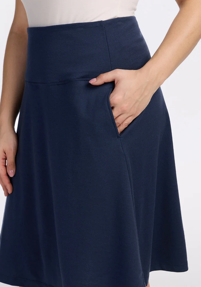 Marilyn Flowy Midi Skirt - Deep Navy - Image 10