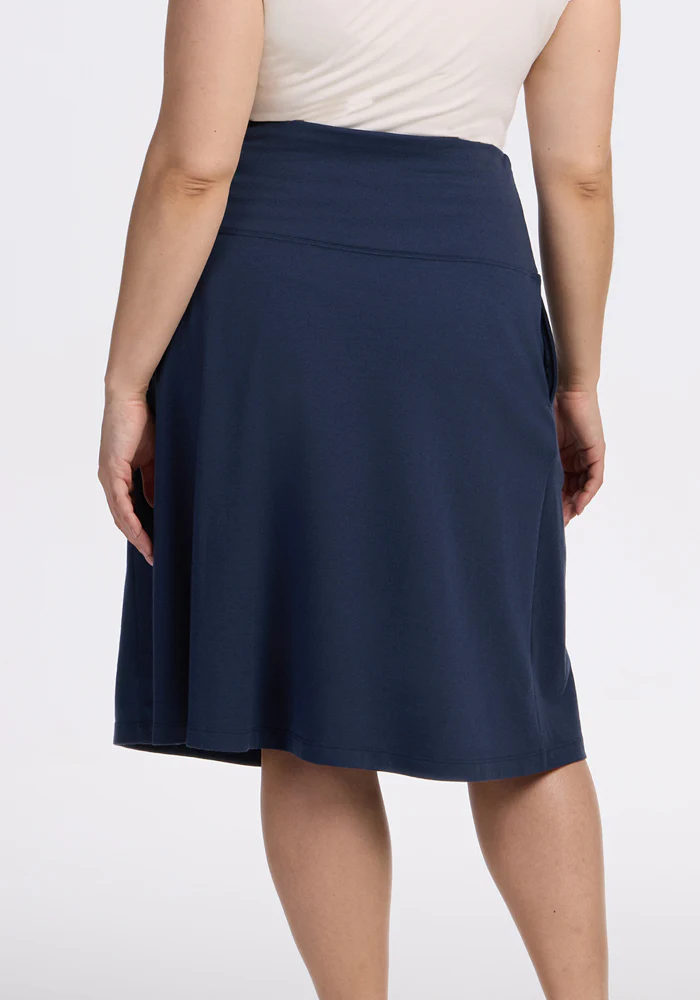 Marilyn Flowy Midi Skirt - Deep Navy - Image 12