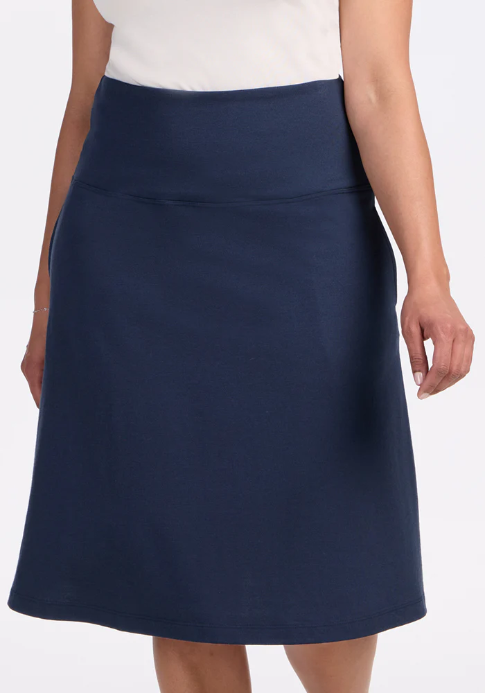 Marilyn Flowy Midi Skirt - Deep Navy - Image 3