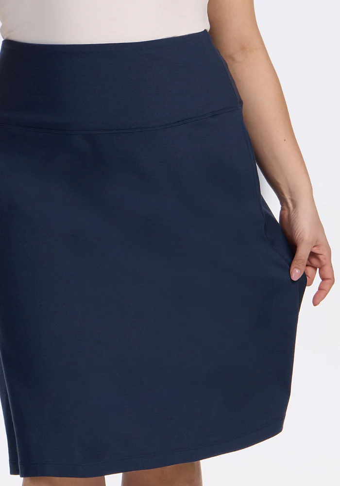 Marilyn Flowy Midi Skirt - Deep Navy - Image 8