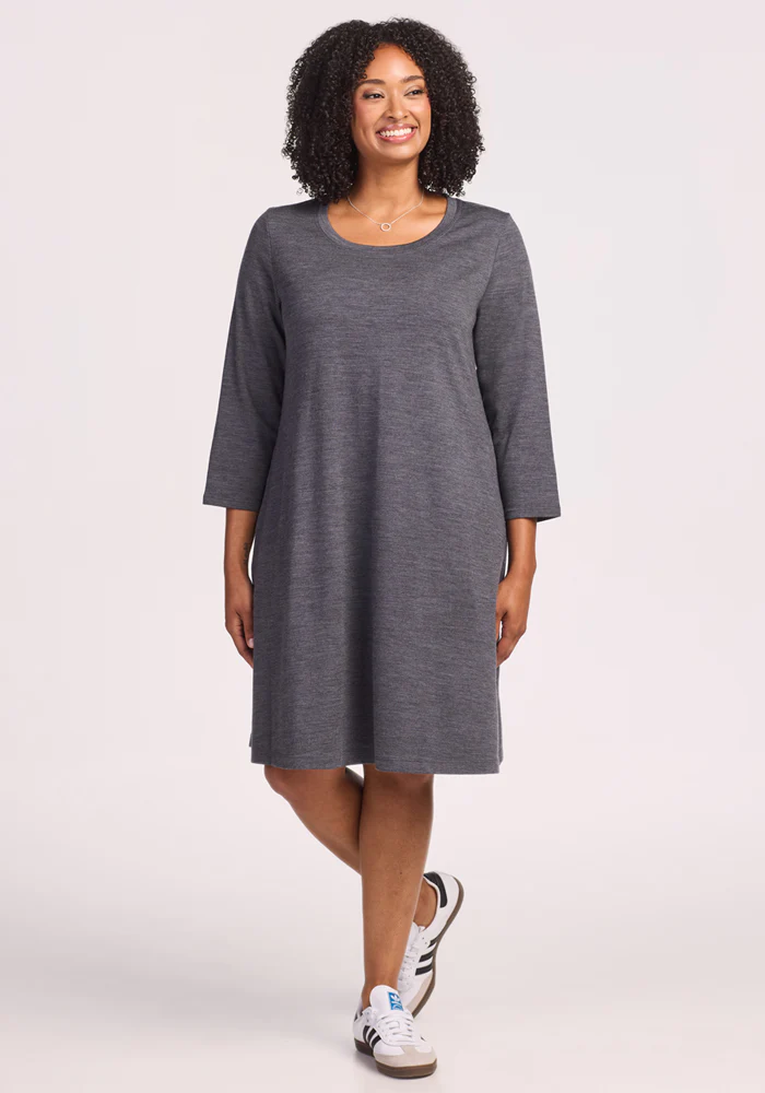 Rissa A Line Dress - Cinder Melange