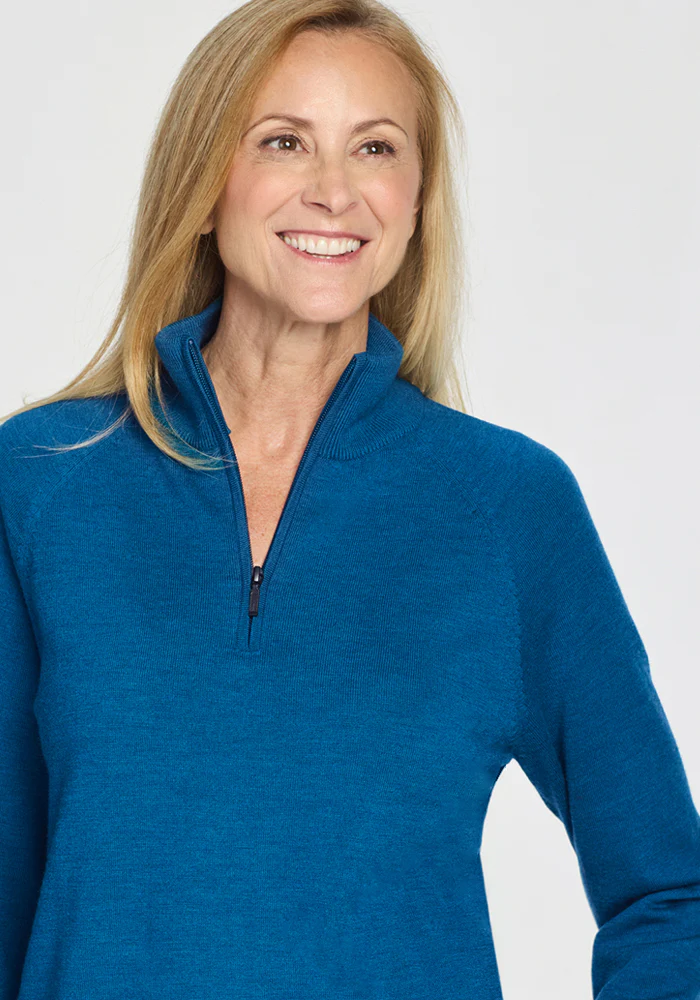 Collins Half Zip Sweater - Moroccan Blue - Image 4