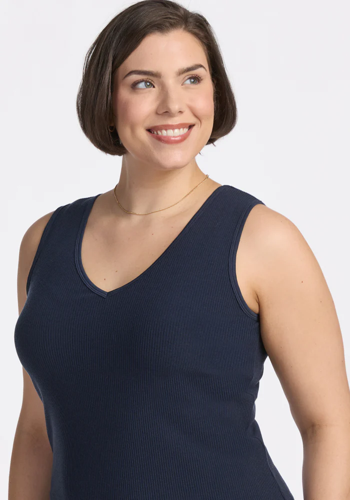 Vivi Ribbed Tank - Deep Navy - Image 7