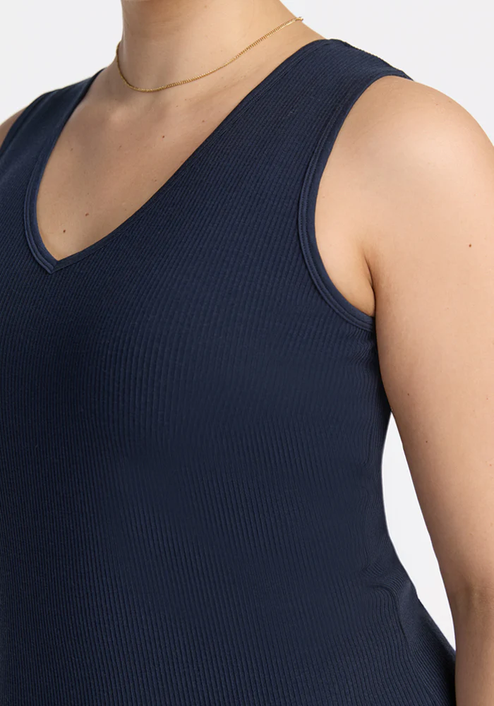 Vivi Ribbed Tank - Deep Navy - Image 8