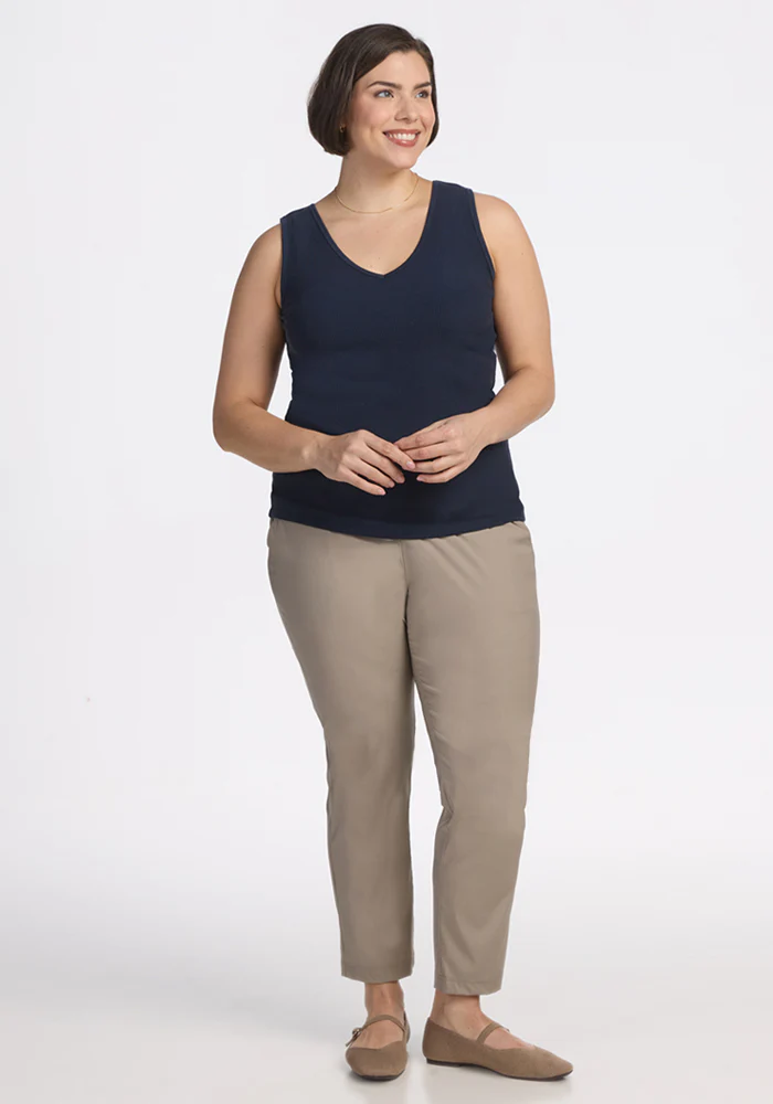 Vivi Ribbed Tank - Deep Navy - Image 9