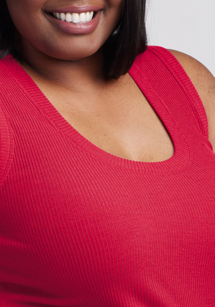 Sloane Ribbed Tank - Poppy Spark - Image 10