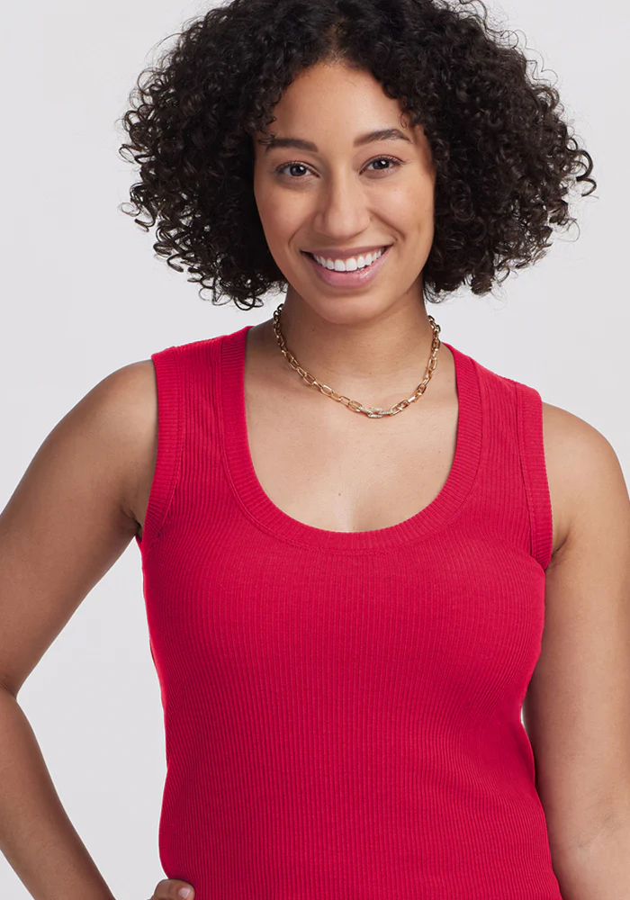 Sloane Ribbed Tank - Poppy Spark - Image 5