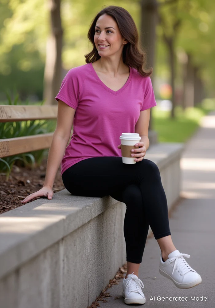 Mia V Neck - Purple Wine - Image 9