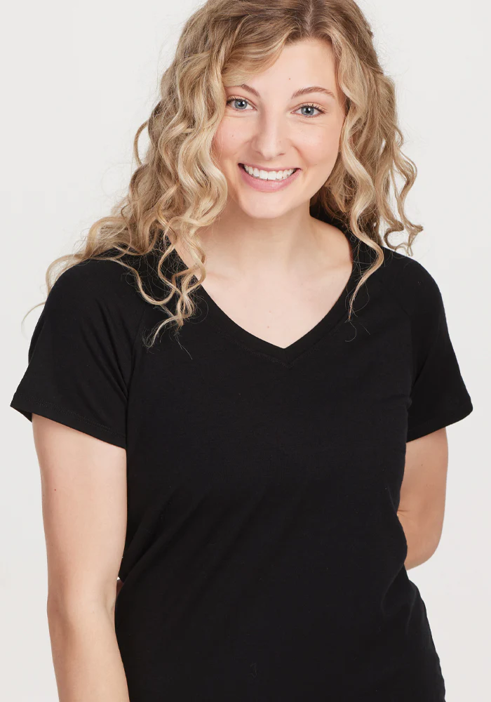 Mia V Neck - Black - Image 3