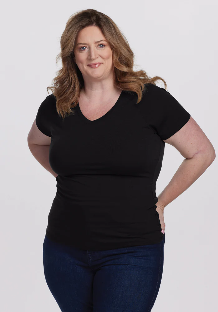 Mia V Neck - Black - Image 7