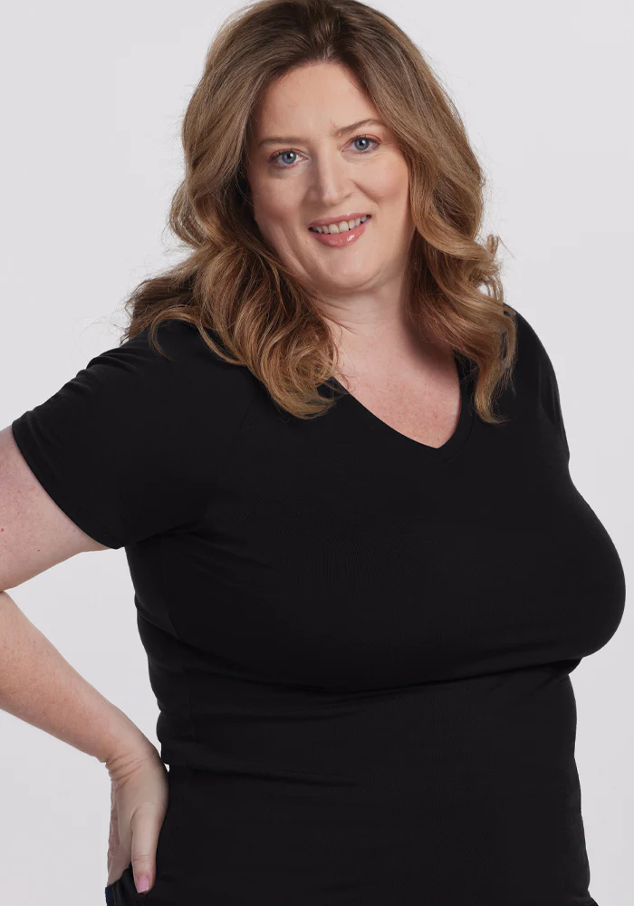 Mia V Neck - Black - Image 9
