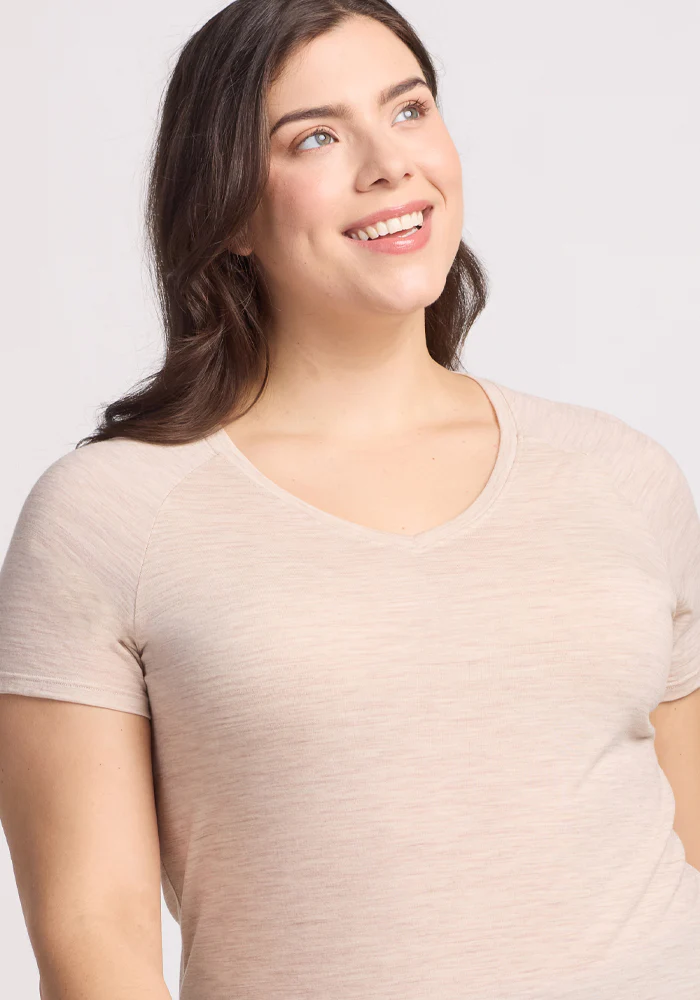 Mia V Neck - Cream Heather - Image 6
