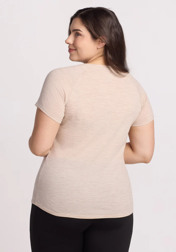 Mia V Neck - Cream Heather - Image 8