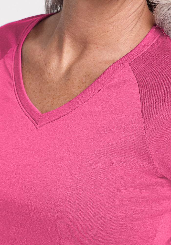 Mia V Neck - Raspberry Fizz - Image 2