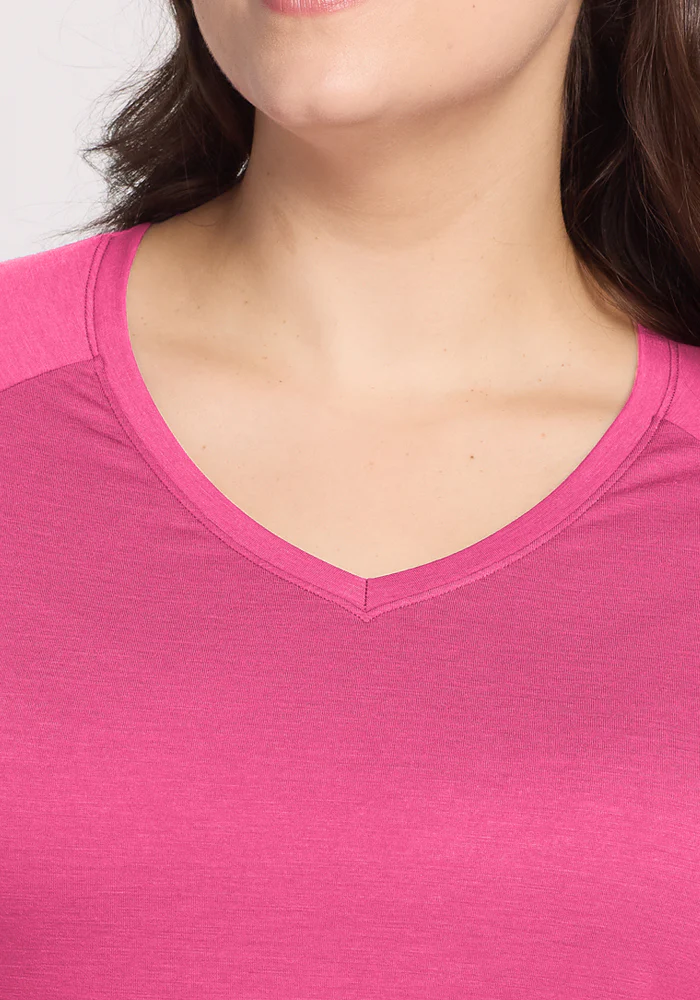 Mia V Neck - Raspberry Fizz - Image 8