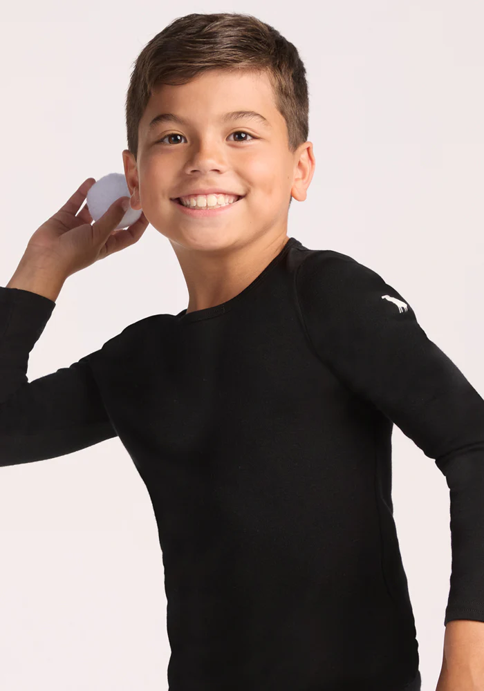 Kids Explorer Base Layer Top - Black - Image 18