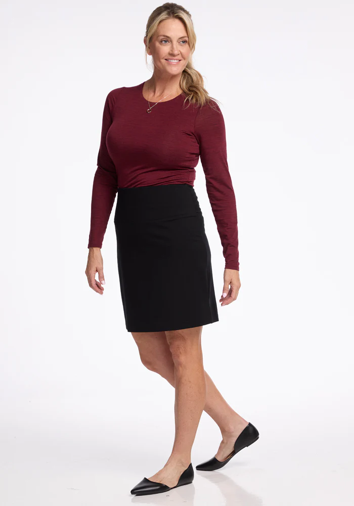 Monroe Knee Length Skirt - Black - Image 3